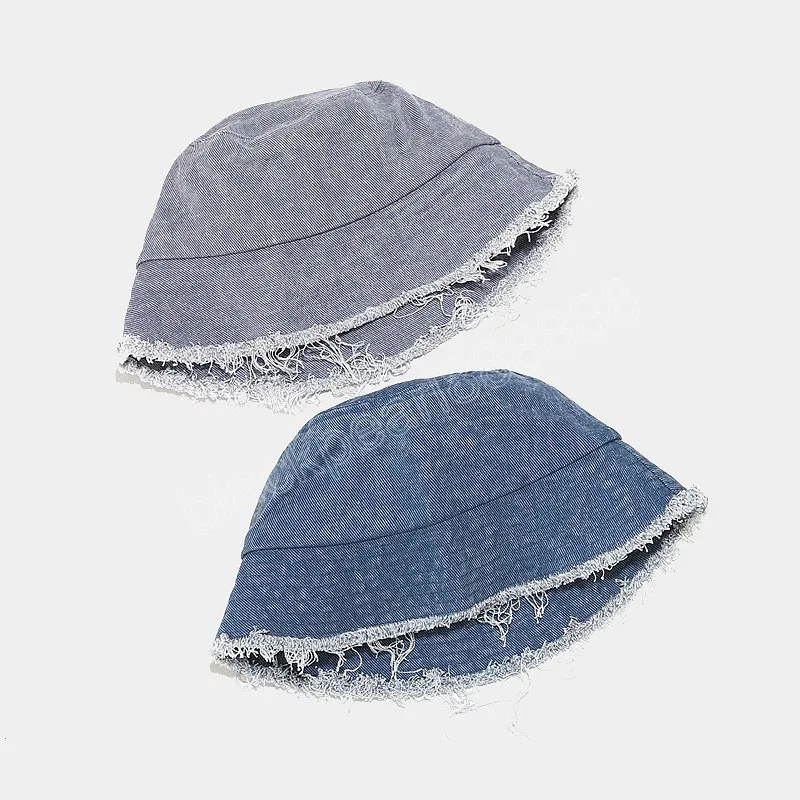 Chapeau pêcheur pliable pour femmes femmes chapeaux de seau de coton d'été chapeaux en jean lavé bob caps hip hop gorros hommes femmes