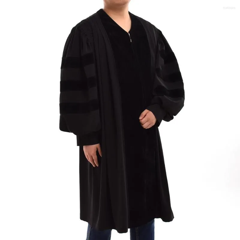 Men's Sleepwear Adults Cleric Clergy Robe Doctoral Gown Black Pulpit Pastor