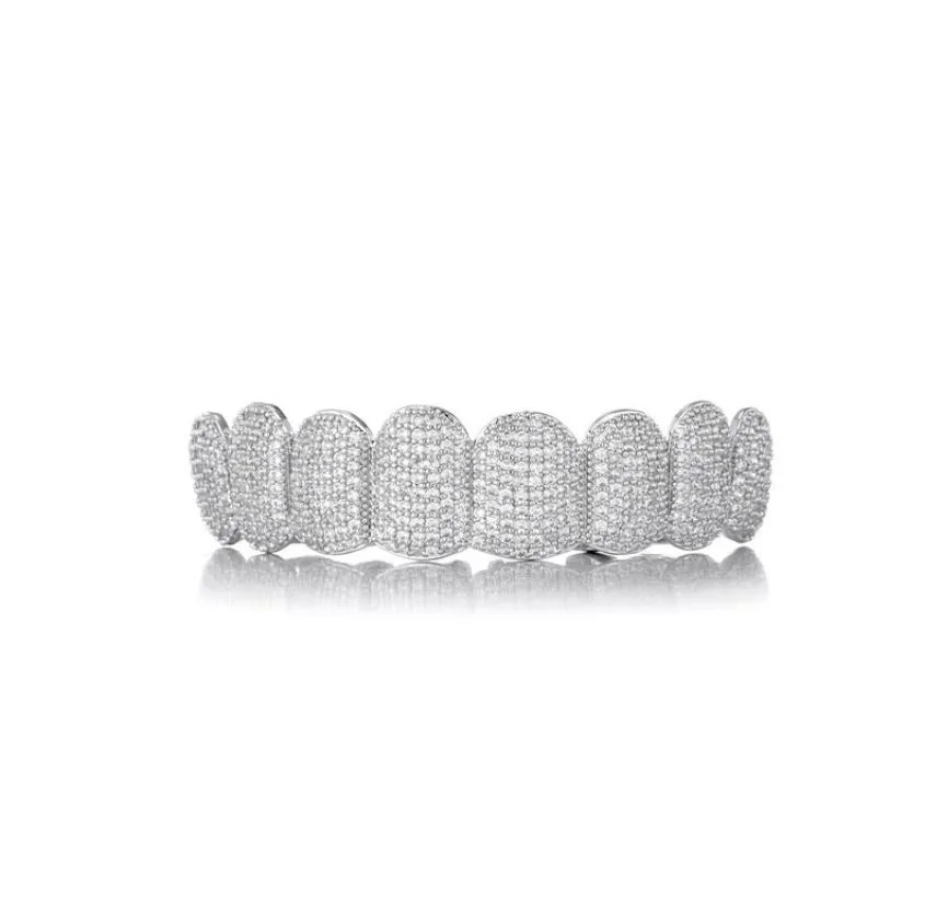 Mund Grillz Dental Zirkon Hosenträger Vampirzähne Hip Hop Persönlichkeit Fangs Gold Sier Damen Herren Schmuck