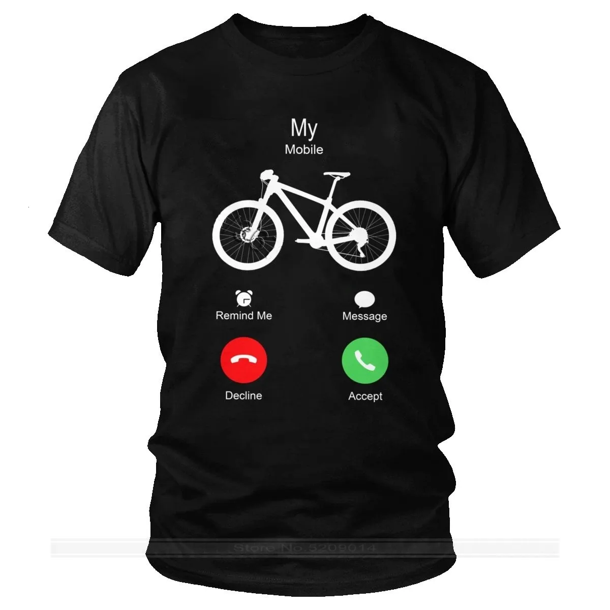 Męskie koszulki Summer Zabawne, mój telefon komórkowy MTB dzwoni, aby jeździć na koszulę z krótkim rękawem rowerowym kochankiem rowerowym T-koszulka T-shirt T-shirt tee ubranie 230418