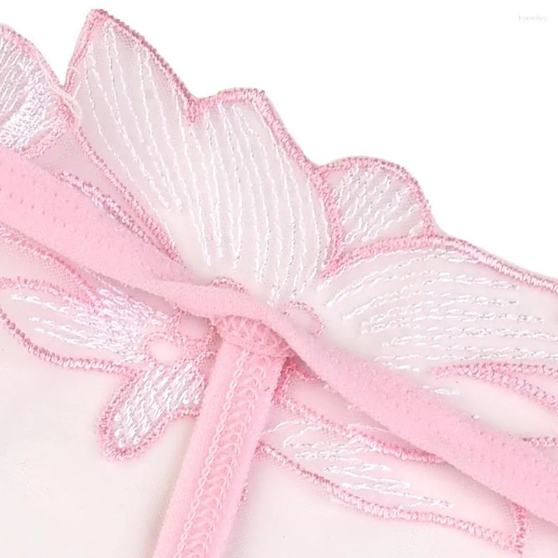 Fancy Women Lace Sheer Lingerie Bra Set Push Up Knicker Thong Underwear  Nightwear Pink 