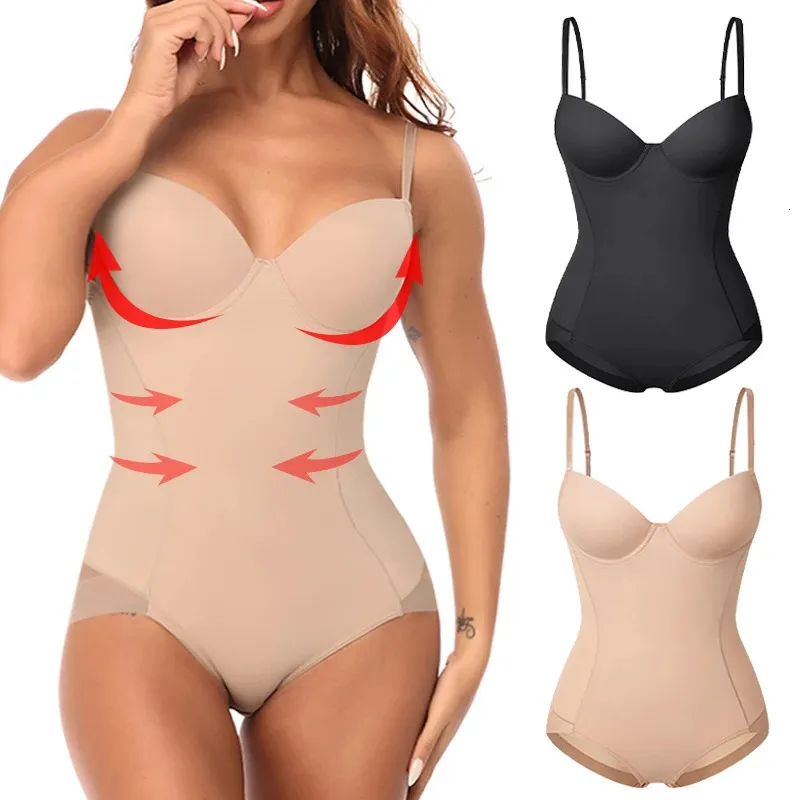 Womens Seamless Low Waist Body Shaper Bodysuit With Built In Bra Slimming One  Piece Shapewear Top For Control Body Camisole Jumpsuit 231117 From Zhao07,  $9.21