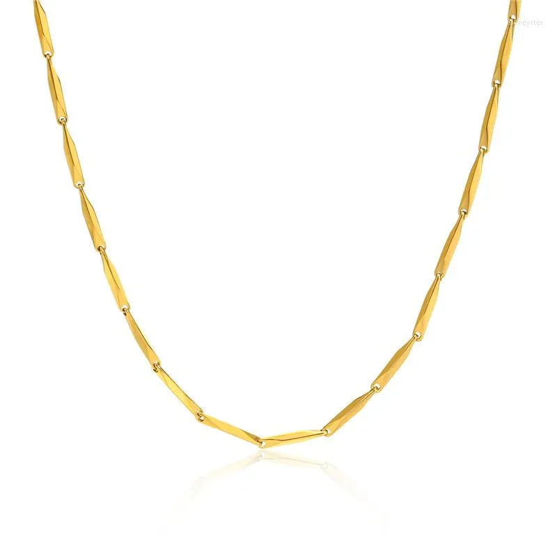 Ketten Kotik Einfache goldene Farbe Weibchen Link Choker Halskette Edelstahl Melonensamenkette für Frauen