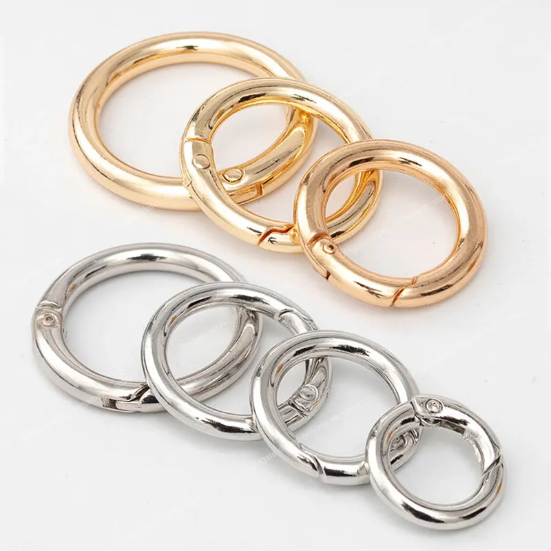 5pcs Metal O Ring Spring Clasps for DIY Jewelry Openable Round Carabiner Keychain Bag Clips Hook Dog Chain Buckles Connector Jewelry MakingJewelry Findings