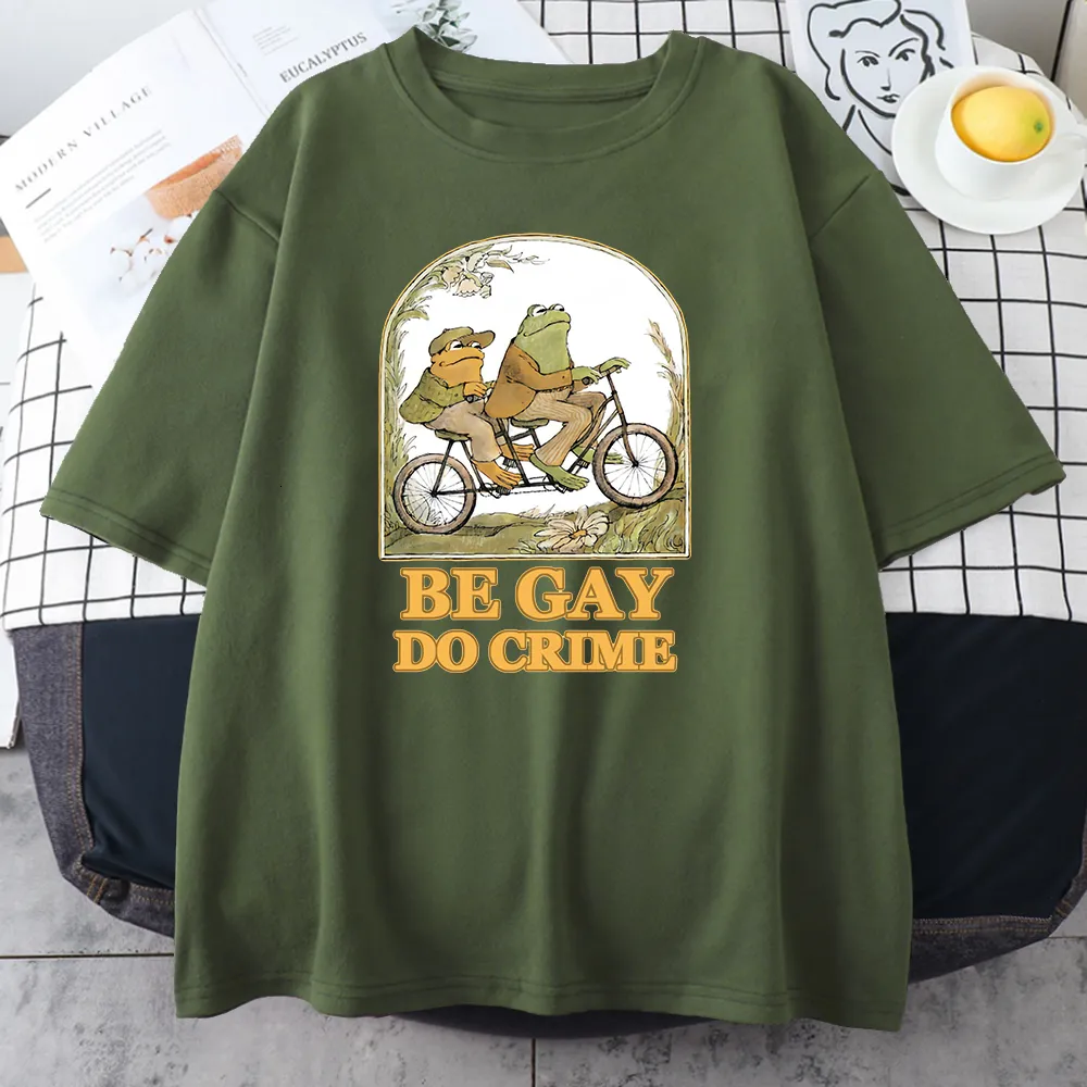 Erkek Tişörtler Erkek Tişörtler Gay Olun Suç Moda Baskı Erkekler Tişörtler Moda Crewneck Tshirts Basitlik Gevşek T-Shirt Serin Nefes alabilen Adam Top 230418