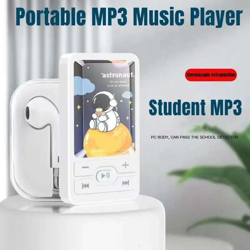 MP3 MP4 Players Portátil Mp3 Player Student Walkman Simple Cartoon Sports Card com memória pequena e super longa bateria com padrão bonito 231117