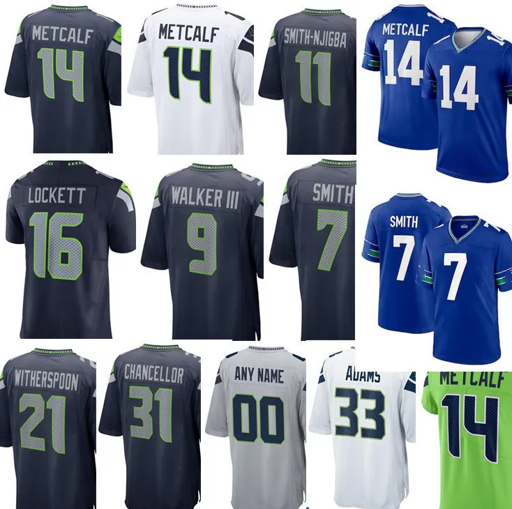 Steve Largent Fan Kenneth Walker III Devon Witherspoon DK Metcalf Jaxon Smith-Njigba Tyler Lockett Tariq Wolle Geno Smith Noah Fant Julian Love Football Trikot