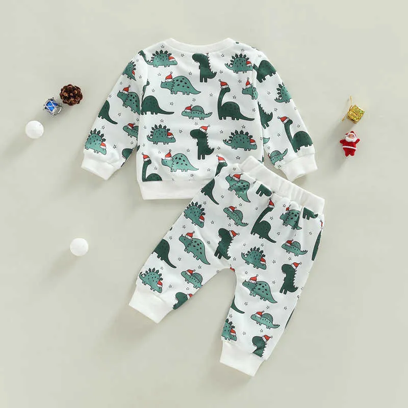 Sets 2022-10-10 0-3Years Toddler Baby Boy Girl 2Pcs Autumn Clothing Set Sleeve Animal Dinosaur Printed Top Long Pants