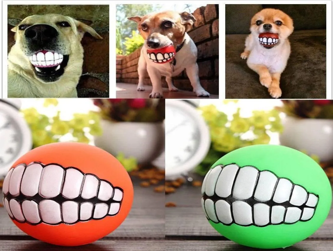 Animaux de compagnie chien jouets chiot chat balle dents jouet PVC mâcher son chiens jouer chercher grincement fournitures pour animaux de compagnie chiot balle dents silicone jouet chien de compagnie 1935994