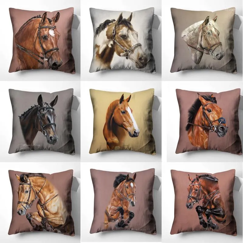 Pillow Horse Covers Cover Decorative Living Room Decoration Fall Decor S For Sofa Car