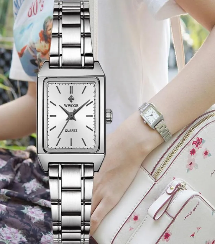 Montre Femme Wwoor Luxury Womens Watches Fashion Rectangle Watch Woman Quartz Dress Ladies Watch Watch 2202127164422