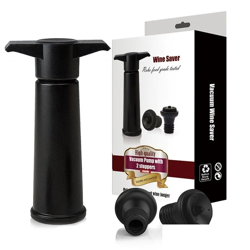 Outros produtos de bar Home Vácuo Bar Wine Saver Bomba Garrafas Pretas Plugs Borracha Sucção Garrafa Stopper Bebidas Caps Drop Delivery Home Ga Dhycw