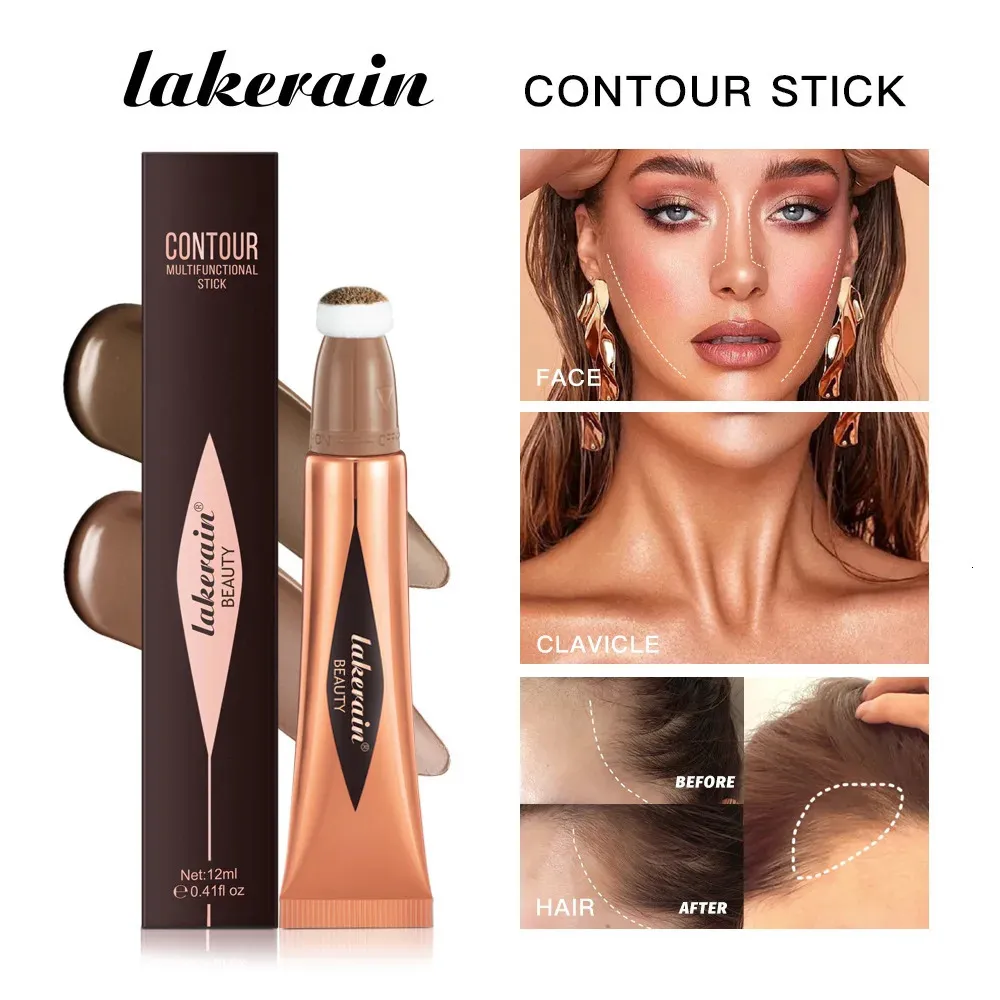 Румяна Lakerain Универсальная ручка для макияжа Highgloss Contour Sponge Tip Перламутровый тонкий сияющий осветляющий косметический стик Make 231117