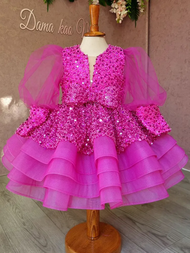 Sequin Ball Gown Dress for Girls with Applique Lace Floor-Length Design  from Dhgate Flower Girls Dresses - price 148.4