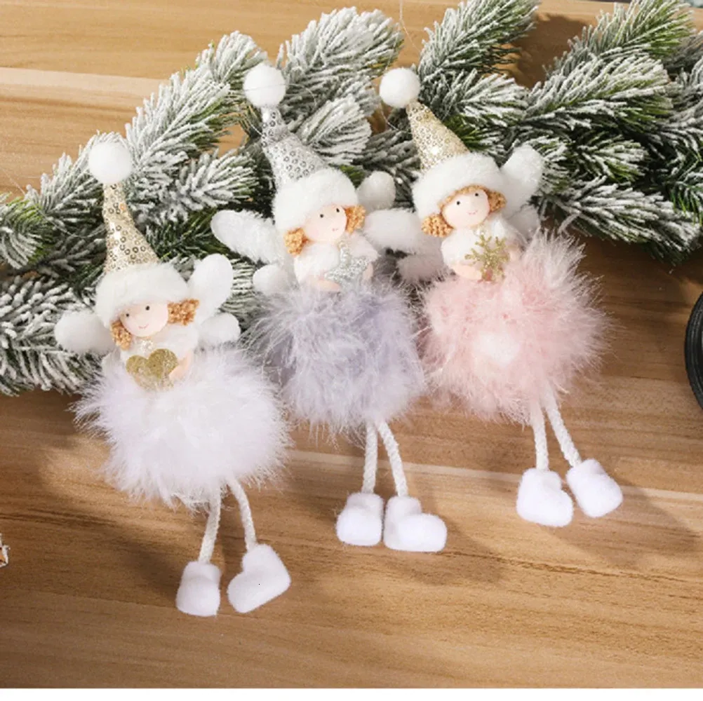 Kerst Speelgoed 3 Stuks Kerst Engel Ornamenten Kerst Pluche Engel Hanger Kind Schattige Pop Voor Kerst Feestelijke Home Decor Kids gift 231118