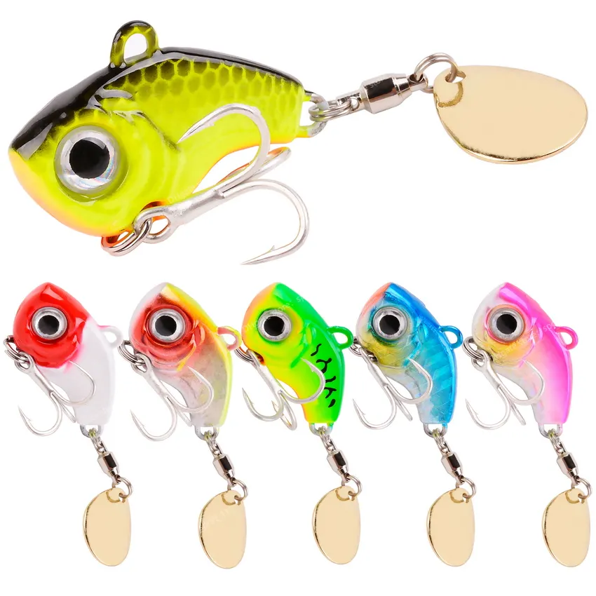 6pcs girando metal vibração isca de vibração Spinner Spoon Lures de pesca 5g 10g 20g gabaritos trutas pesca de inverno isca dura