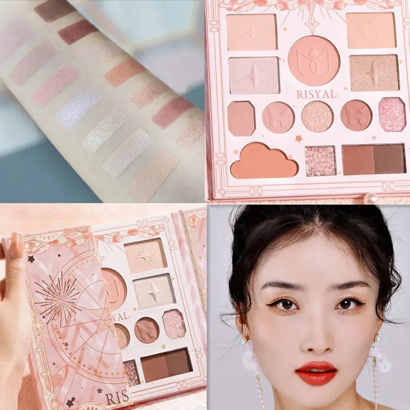 Eye Shadow 14 Color Time Pearl Eye Shadow Palette Highlight Powder Blusher Waterproof Cute Makeup 231117