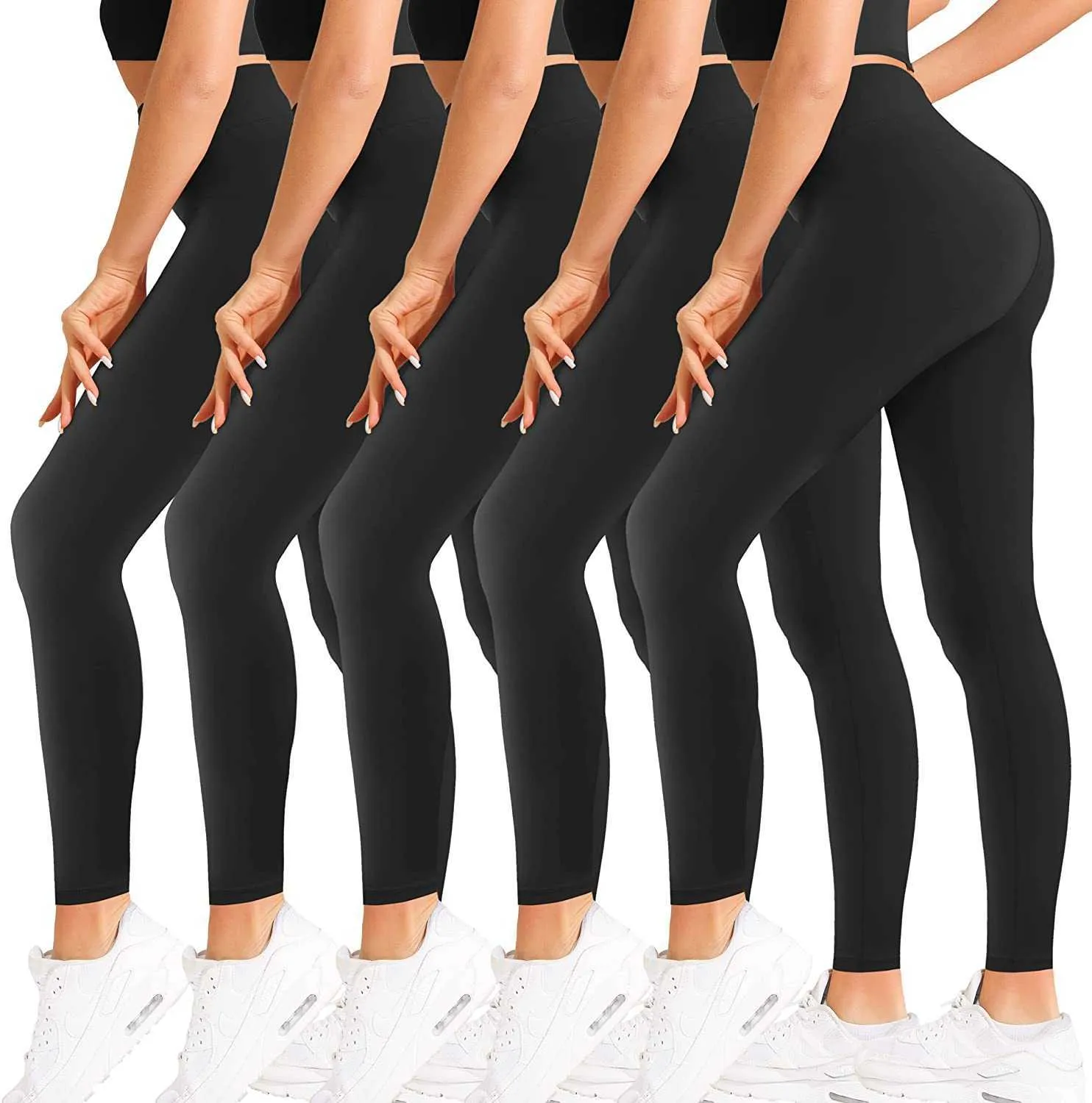 Natuurlijke gevoelens Hoge getailleerde leggings voor vrouwen Ultrazachte stretch ondoorzichtig slanke yoga -leggings een grootte plus maat