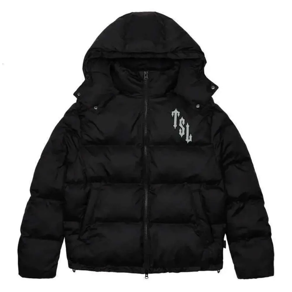 Piumino con cappuccio fashion Trapstar London Shooters - Nero / Felpa termica ricamata riflettente con cappuccio da uomo Cappotto invernale Top 2023ess