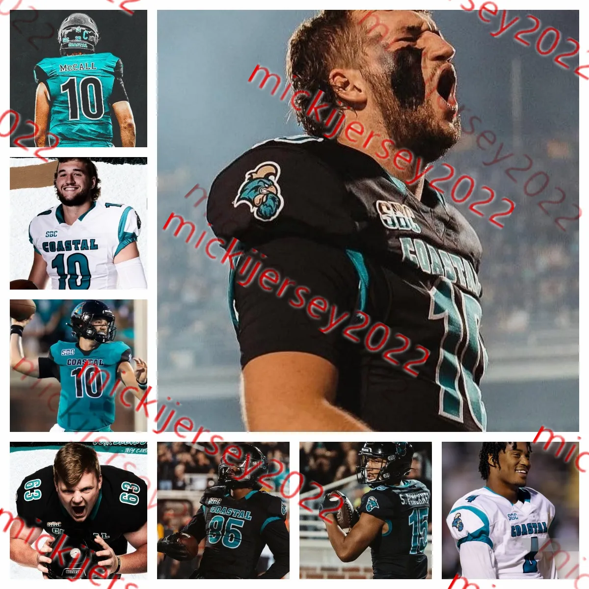 Caleb Godfree Coastal Carolina Chanticleers Football Jersey John Grant III Xavier Gravette Liam Gray Kip Green JaQuon Griffin Jarrett Guest Jerseys Custom Mens