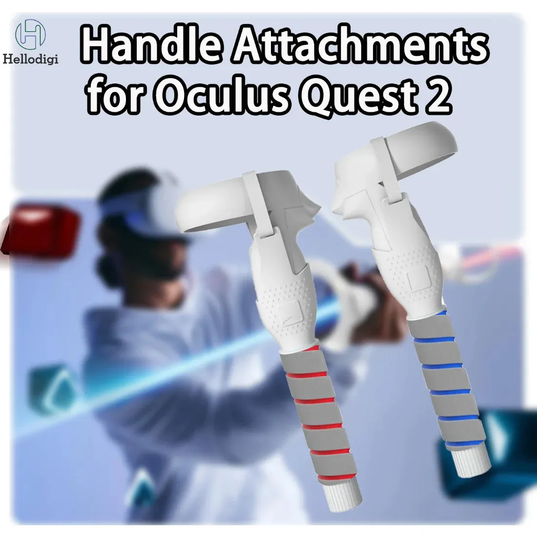 3D -glasögon HelloDigi VR Handle Attachments Tillbehör för Quest 2 Quest Rift S Controllers Extensions Gorilla Tag Long Arms Grips 231117