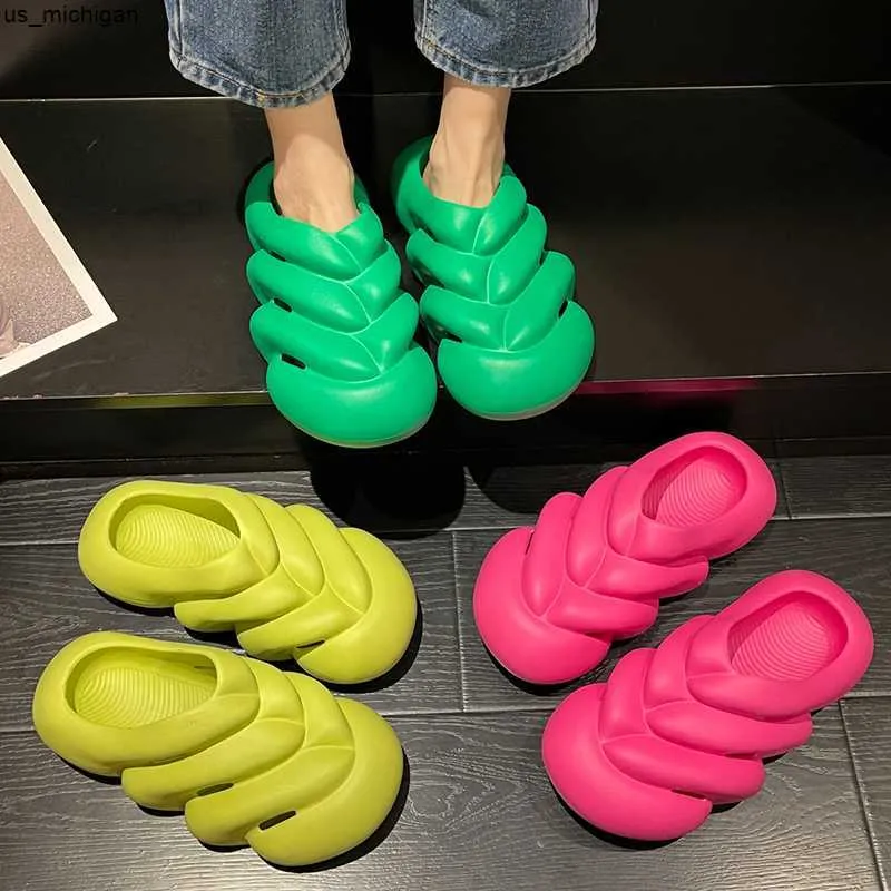 Slippers Comemore Shoes Woman Summer 2022 Fashion Designer Slippers for Men Women EVA Soft Sole Closed Toe Sandals Female Platform Slides J230417