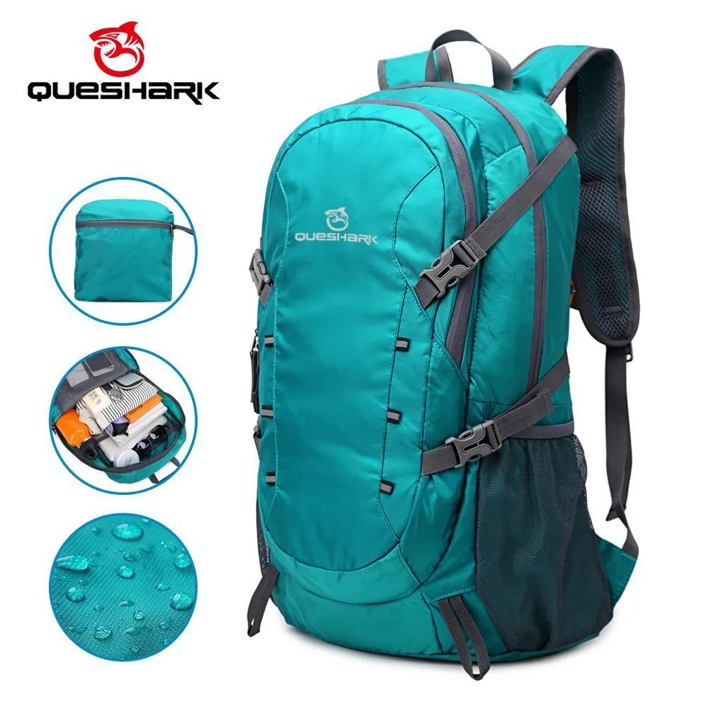 Sac à dos QUESHARK 40L Ultraléger Étanche Doux Pliable Camping Épaule Sac À Dos Escalade Voyage Alpinisme Randonnée Vélo Sac 230418