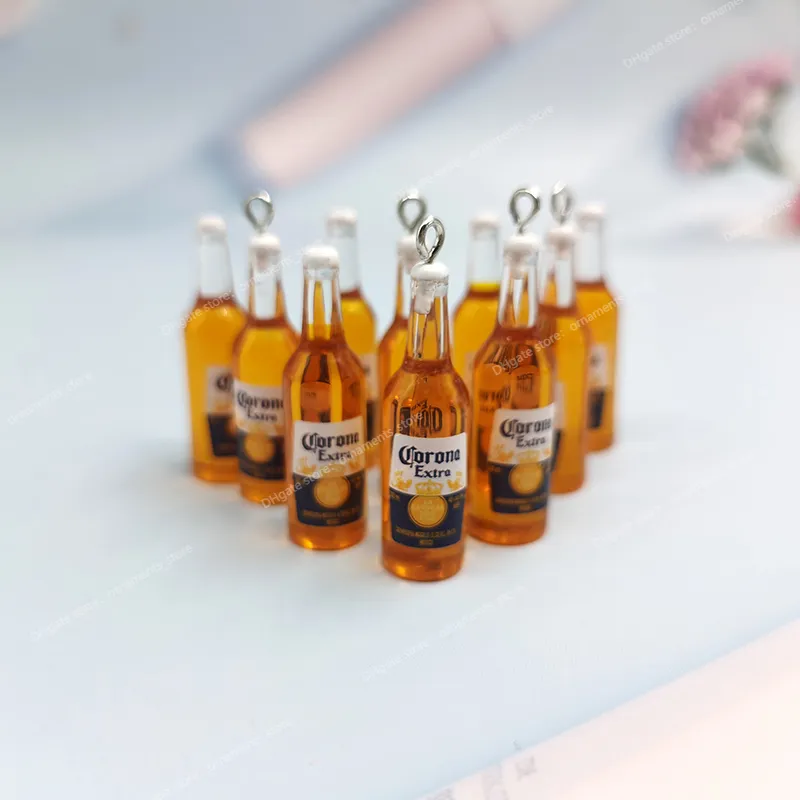 10pcs New Beer Bottle Resin Earring Charms Drinking Bottle for Keychain Necklace Pendant Jewelrry Findings Floating Charm C228 Fashion JewelryCharms beer bottle