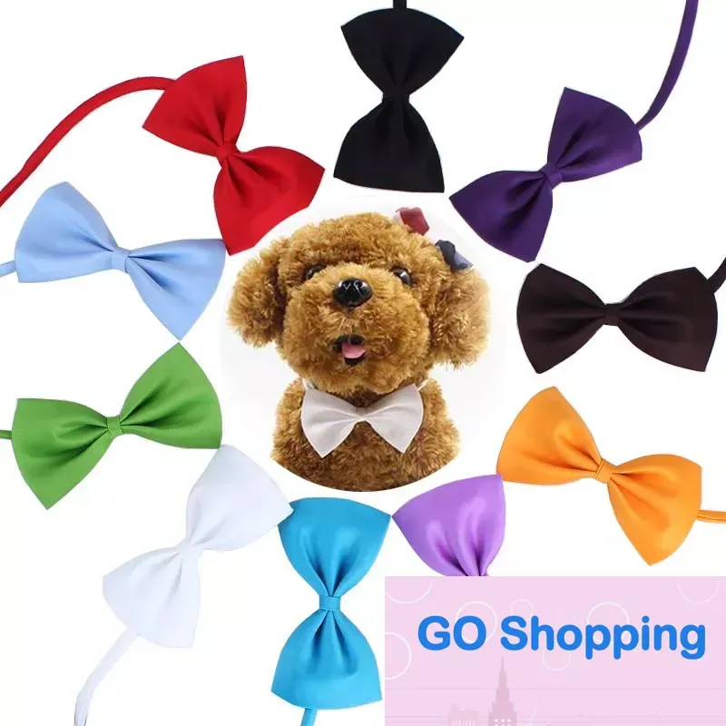 Универсальный галстук для домашних животных, галстук для собак, воротник, бант, цветочные аксессуары, украшения, чистый цвет, галстук с бантом, бесплатная доставка DHL