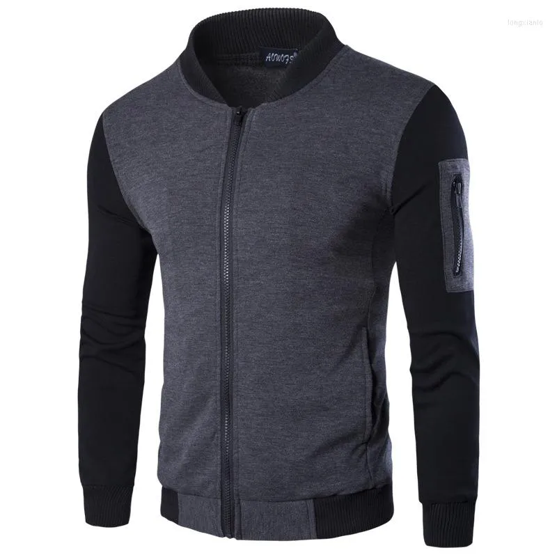 British Temperament Colored Roman Cardigan Mens Baseball Neck