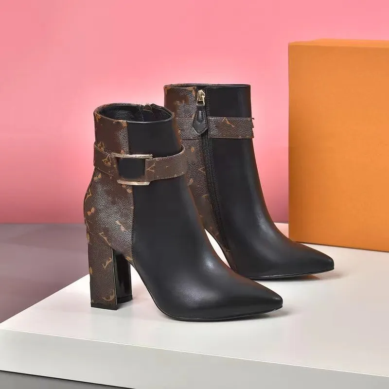 Designer Silk Cowhide Leather High Top Ankle Boots For Women Hot