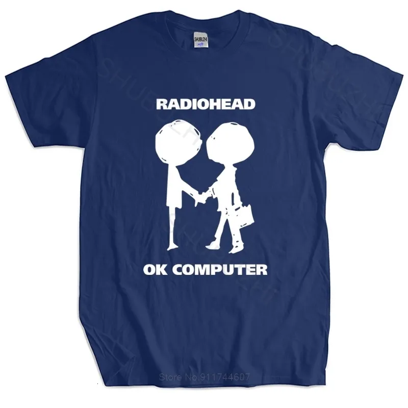 Heren T -shirts Men Brand T -shirt Zomer Katoen T -shirt Radiohead OK Computer OKNOTOK MUZIEK MUZIEK ROCK BAND BLACK T -shirt Euro -maat 230417