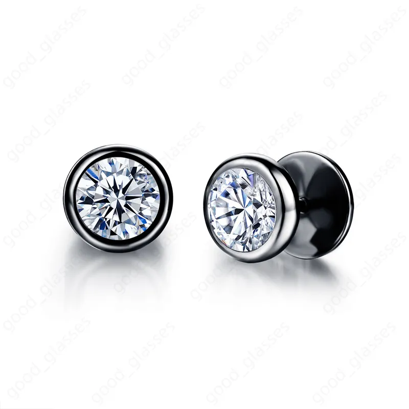 Retro Men Women Stud Earrings Designer Stylish Cubic Zirconia Earring Stainless Steel Ear Jewelry Gifts for Male Female