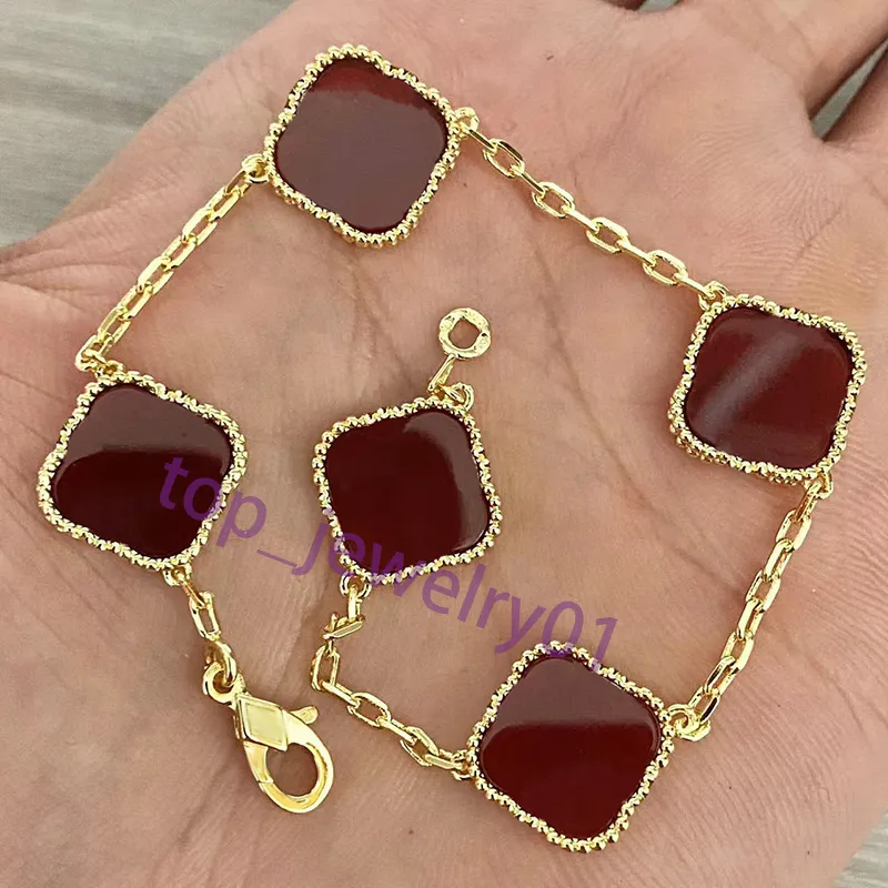 Clássicos da moda corrente 44 pulseira trevo de quatro folhas pulseira de ouro 18 quilates mãe bege mulheres e meninas madrepérola designer de joias para mulheres ccjewelry