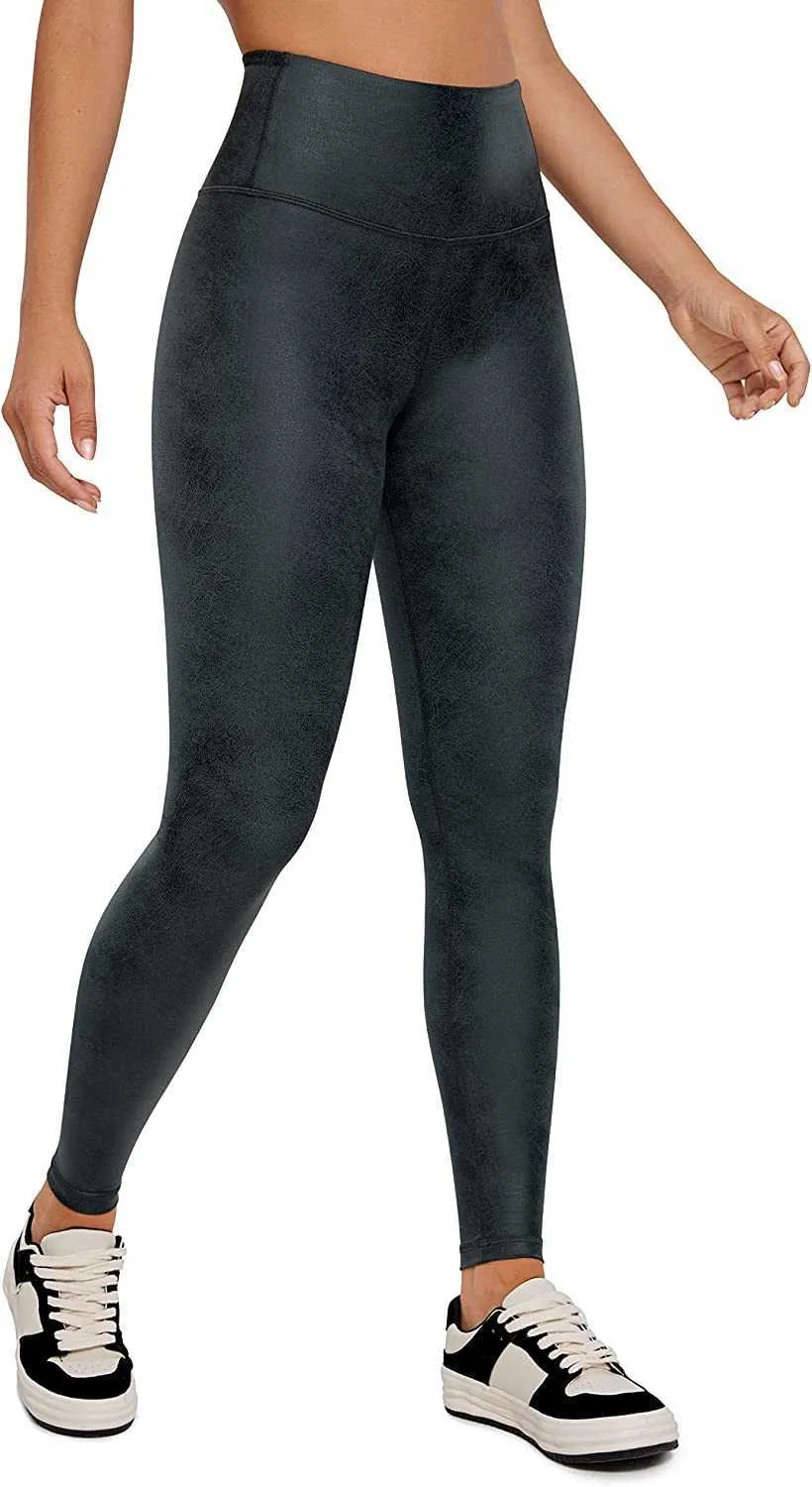 CRZ YOGA Leggings De Cuero Sintético Mate Para Mujer 25/28 Pantalones De  Cuero Elásticos De Talle Alto Medias De Piel Sintética Con Control De  Barriga De 24,22 €