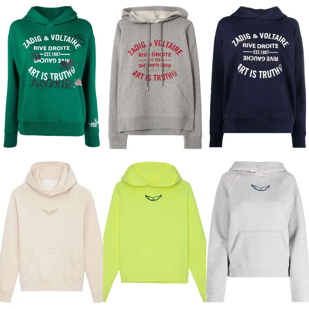 ホットセールZadig VoltaireデザイナーSWファッションニューラウンドネックプルオーバーSW女性レター群れ群れカジュアルカラー衝突長いスリーブ