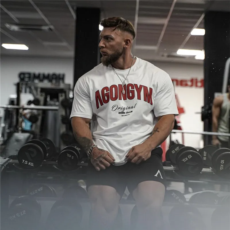 Hommes TShirts Largetype Hommes Lâche Tshirt Coton Casual Sporting Surdimensionné Tee Shirt Gym Running Streetwear Fitness Vêtements De Sport 230418