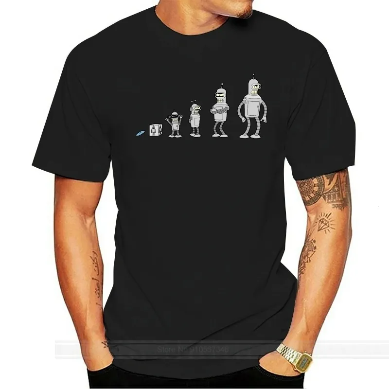 Camisetas masculinas 100% algodão o-pescoço personalizado tshirt masculina camiseta bender evolution geek women t-shirt 230418