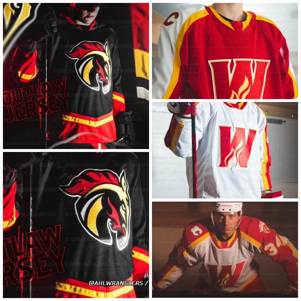 Calgary Wrangler 2024 AHL Hockey Drittes Trikot Oscar Dansk Jonathan Aspirot Connor Murphy Jarrod Gourley Sam Jardine Yan Kuznetsov Brady Lyle Oesterle Poirier