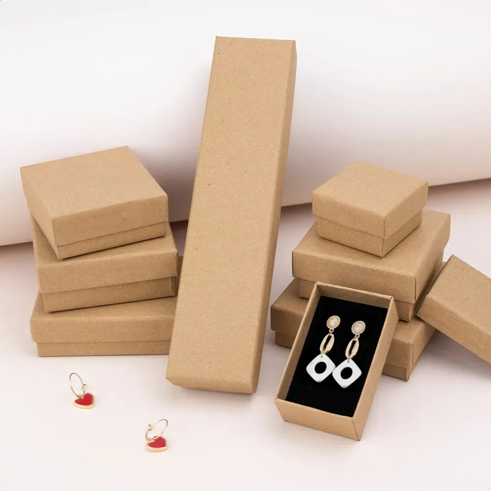 ジュエリーポーチバッグジュエリーギフトボックスパッケージパッケージカートン長方形のスポンジ裏地ブラックカウレザーホワイト231118