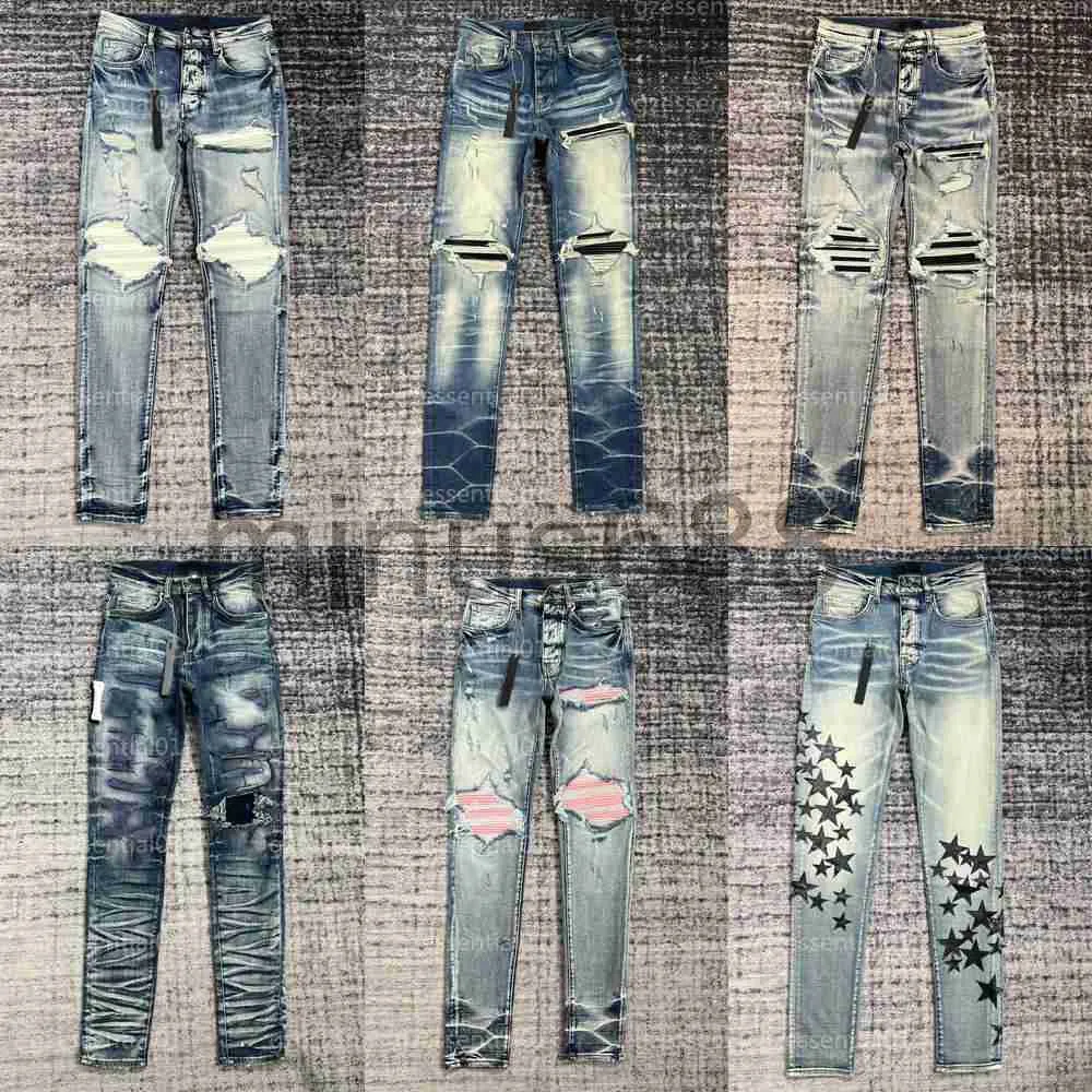 Heren Jeans Amirs voor Designer Broeken Mode Casual Hip Hop Streetwear Stretch Slim Fit Heren Gescheurde Broek Am Amirly Veelzijdige knappe broek Ontwerpers Jea
