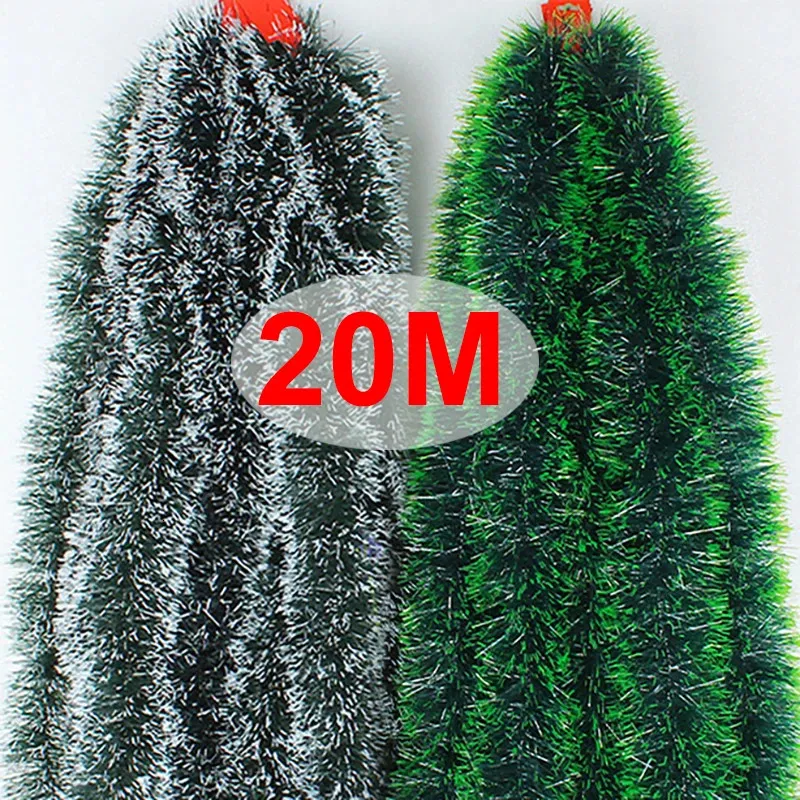 Decorazioni natalizie 20M Nastri orpelli natalizi Nastro di canna verde Ghirlanda Albero di Natale Nastri pendenti appesi Ghirlande Ornamenti Decorazione domestica per feste 231117