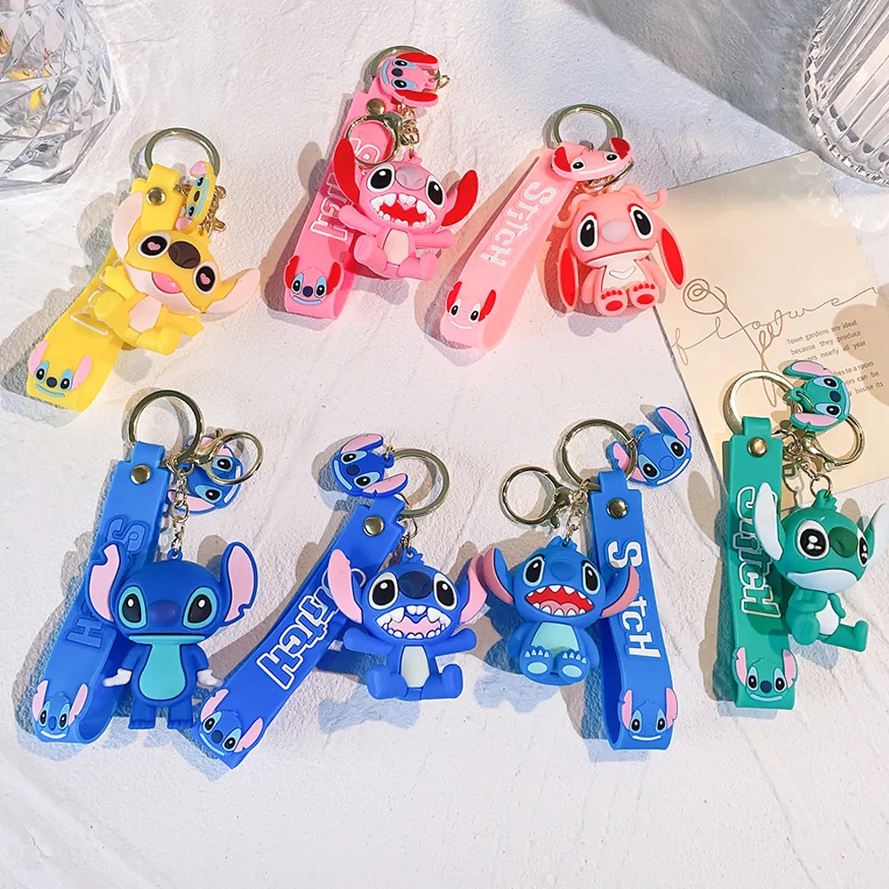 Cute Cartoon Lilo Stitch Doll Toys Light LED Stitch Stich Keychain