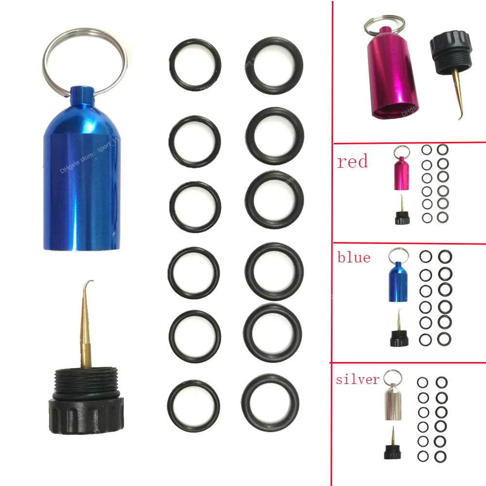 Mini-Aluminium-Tauchflasche mit 12 O-Ringen, Messing-Pick, Tauch-Schlüsselanhänger, Tauch-Reparatur-Set, Schwimmbad-Zubehör, Tauch-Reparatur-Set aus Messing
