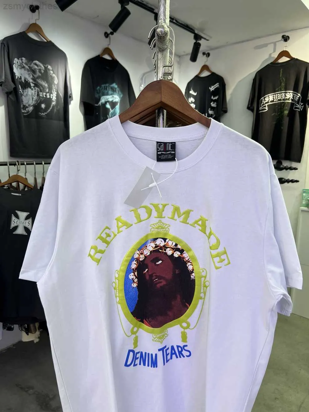 T-shirts pour hommes Hommes Saint Michael SS Hommes Femmes T-shirt Jésus Puff Imprimer Vintage Hip Hop High Street Casual Surdimensionné T-shirts à manches courtes