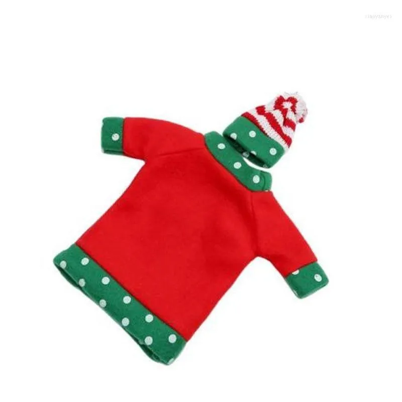 Kerstdecoraties Nonwovens Elk Bottle Cover Hoeden Wijnglas Kleding Telare Diner Decoratie Kerstcadeau