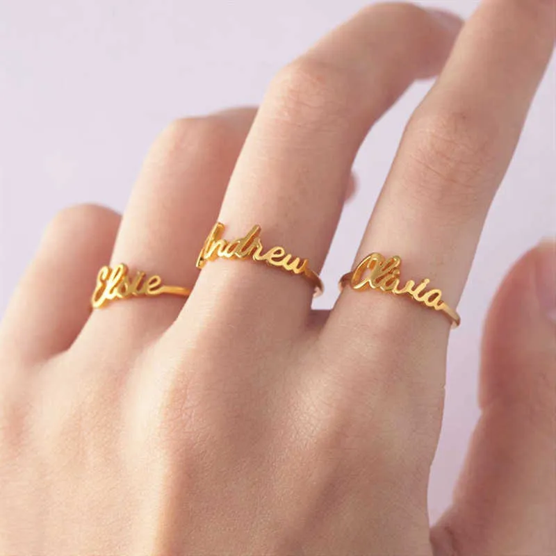 Anéis de banda anel personalizado com nome de aço inoxidável anéis personalizados para mulheres homens 2022 tendência moda casal jóias anillos mujer bff aa230417