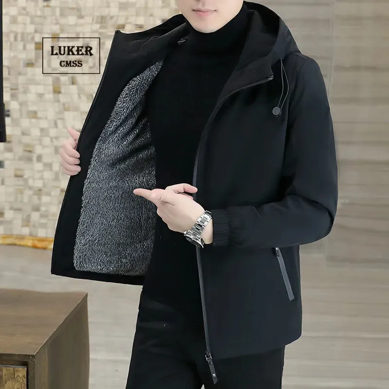 Veste Polaire Zippée Homme Avec Capuche - Longue Coupe-Vent, Doublure Épaisse - Manteau Hiver Chaud Poches Latérales