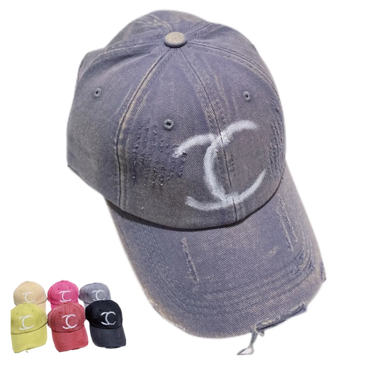 デザイナーの男性と女性の帽子は、手紙を調整可能な綿を洗って着用したジーンズの父親の野球帽を着用します6色
