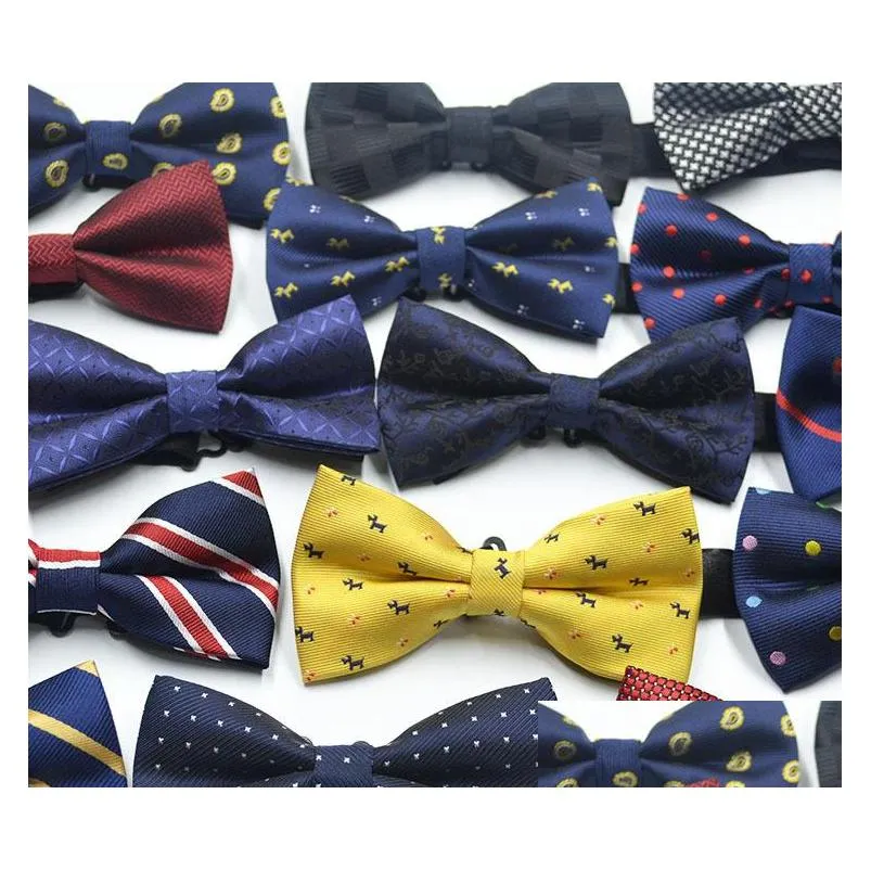 Bow binds nya uni män kvinnor bowties mjuka herr formell kommersiell slips party tuxedo klassisk fjäril bowtie polka dot rands za1429 dhg4b